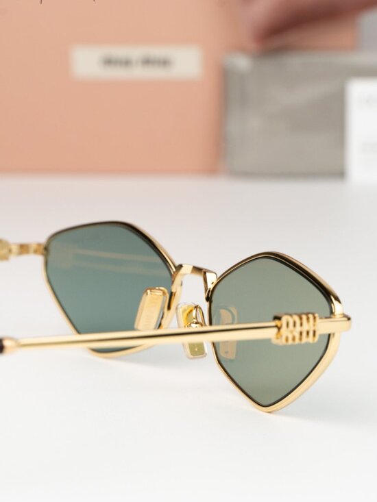 Miu Miu Women Sunglasses Gold Green Mirror Silver MU56ZS 5AK04M NEW AUTHENTIC main image 5